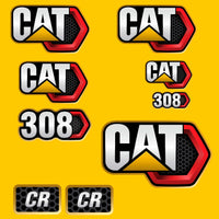 Fits 308CR Caterpillar Excavator Replacement Decals