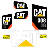 Fits 308CR Caterpillar Excavator Replacement Decals