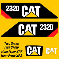 Fits 232D Caterpillar Skid Steer Replacement Decals