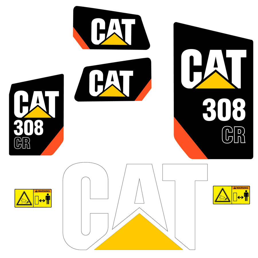 Fits 308CR Caterpillar Excavator Replacement Decals