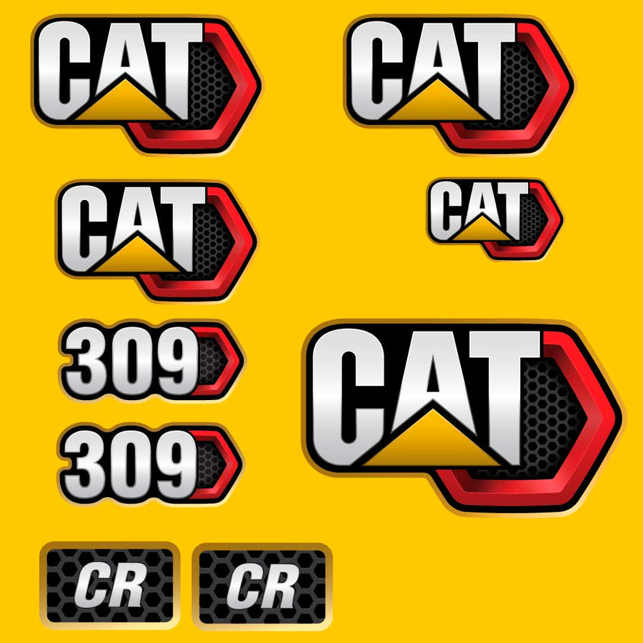 Fits 309 CR (2019+) Caterpillar Excavator Replacement Decals