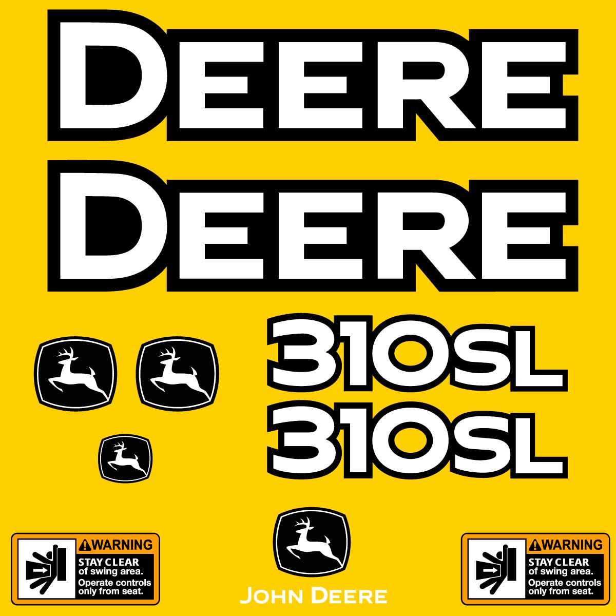 Fits 310SL John Deere Backhoe Loader Replacement Decals