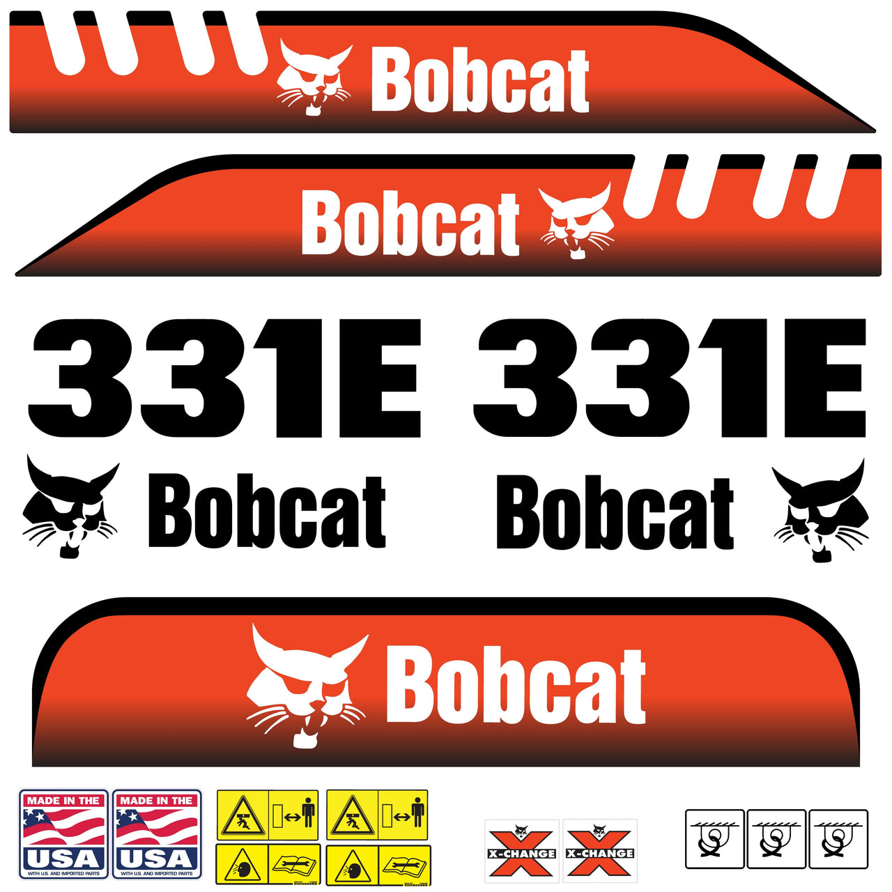 FITS 331E BOBCAT EXCAVATOR REPLACEMENT DECAL STICKER - OUTDOOR DURABLE LAMINATE