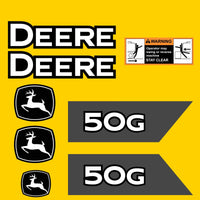 Fits 50G (2021+) John Deere Excavator Replacement Decals