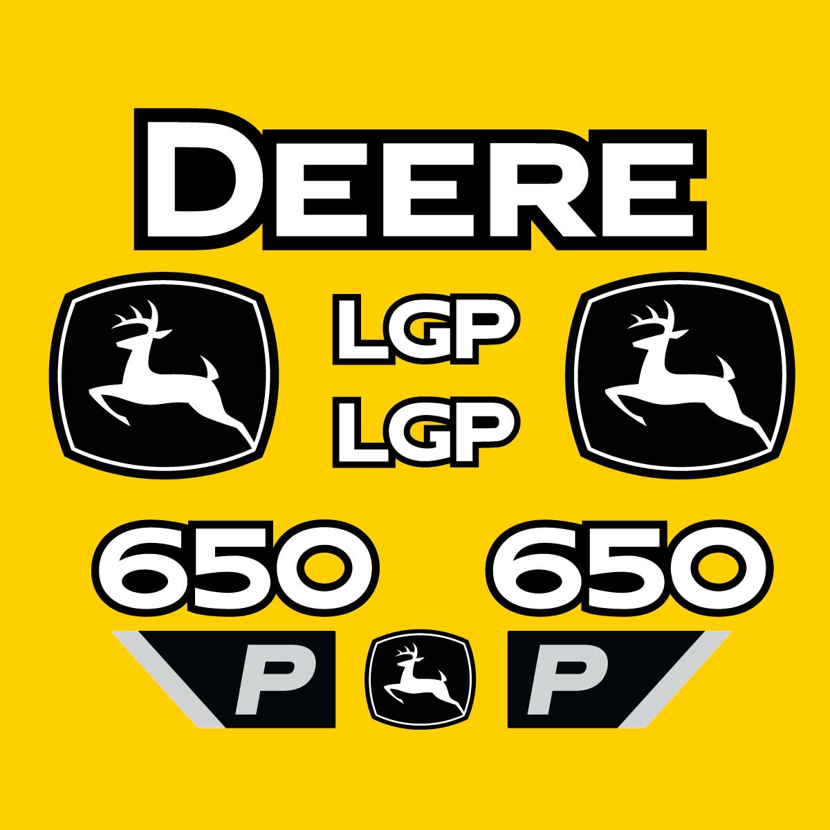 Fits 650 P-Tier LGP John Deere Crawler Dozer Replacement Decals