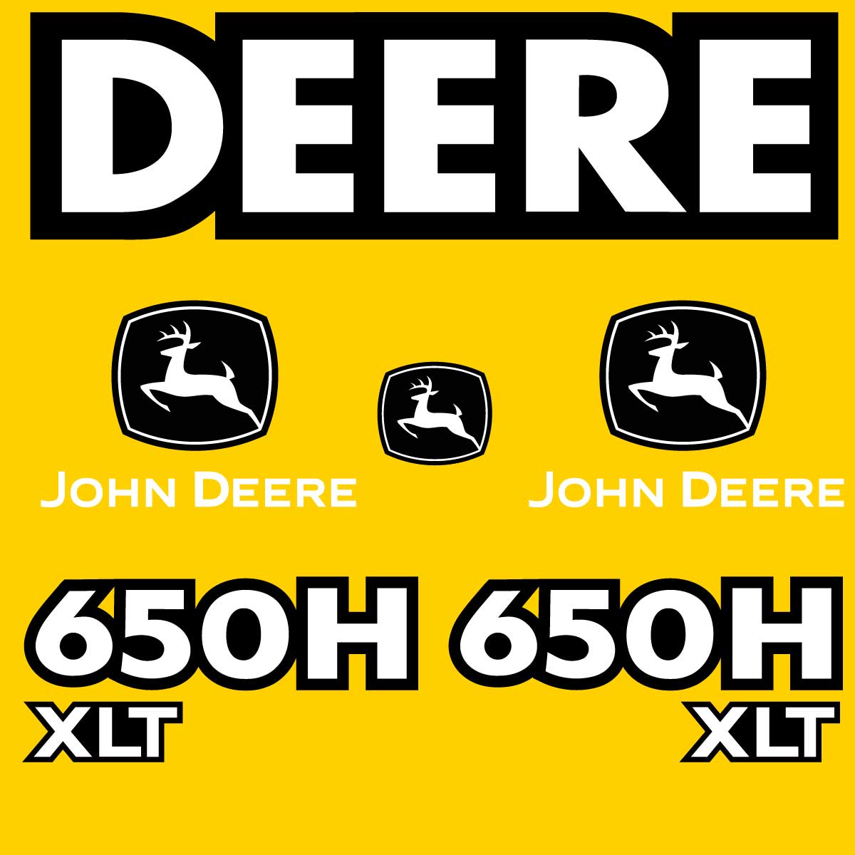 Fits 650H XLT John Deere Crawler Dozer Replacement Decals