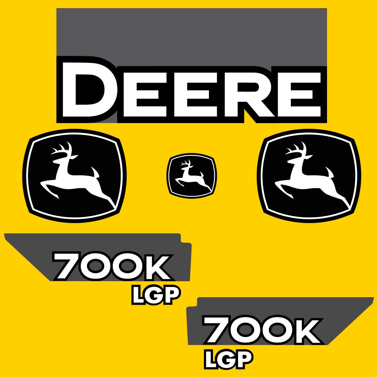 Fits 700K LGP (Pre-2015) John Deere Crawler Dozer Replacement Decals