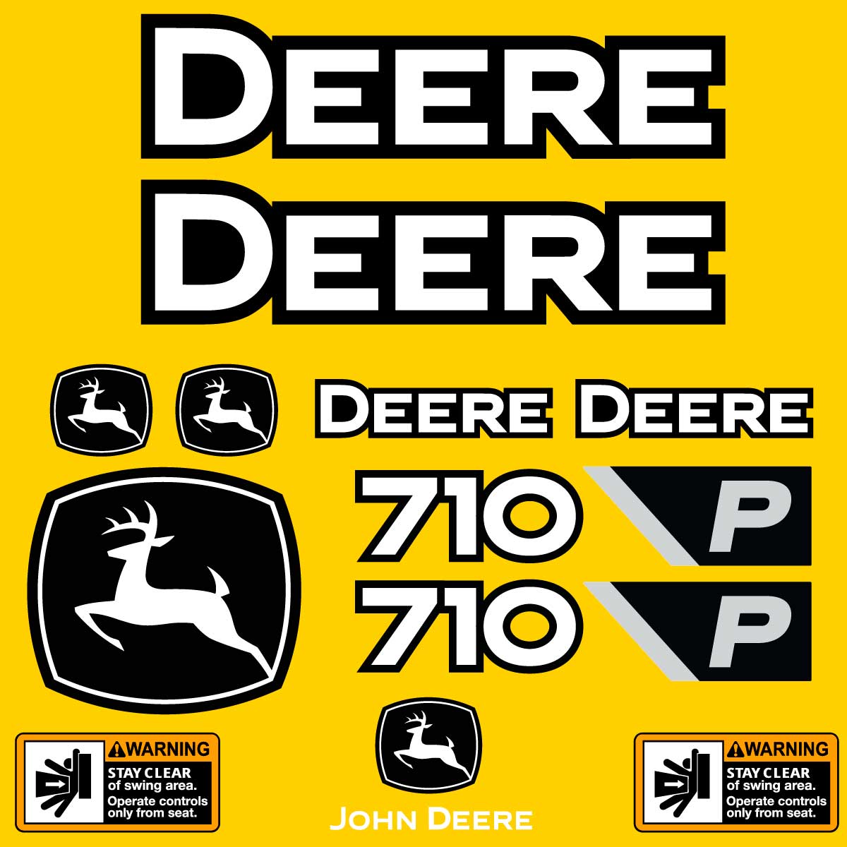 Fits 710 John Deere Backhoe Loader Replacement Decals