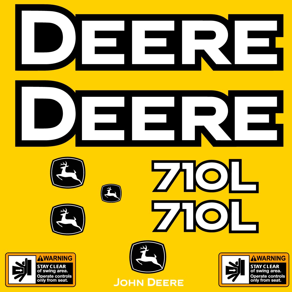 Fits 710L John Deere Backhoe Loader Replacement Decals