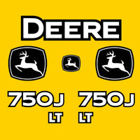 Fits 750J LT John Deere Crawler Dozer Replacement Decals