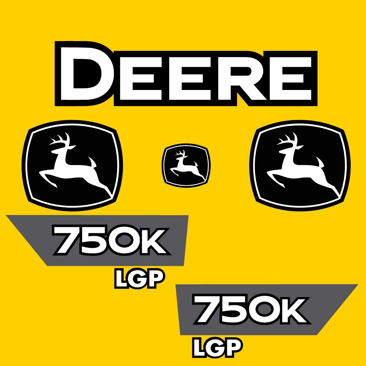 Fits 750K LGP (Pre-2015) John Deere Crawler Dozer Replacement Decals