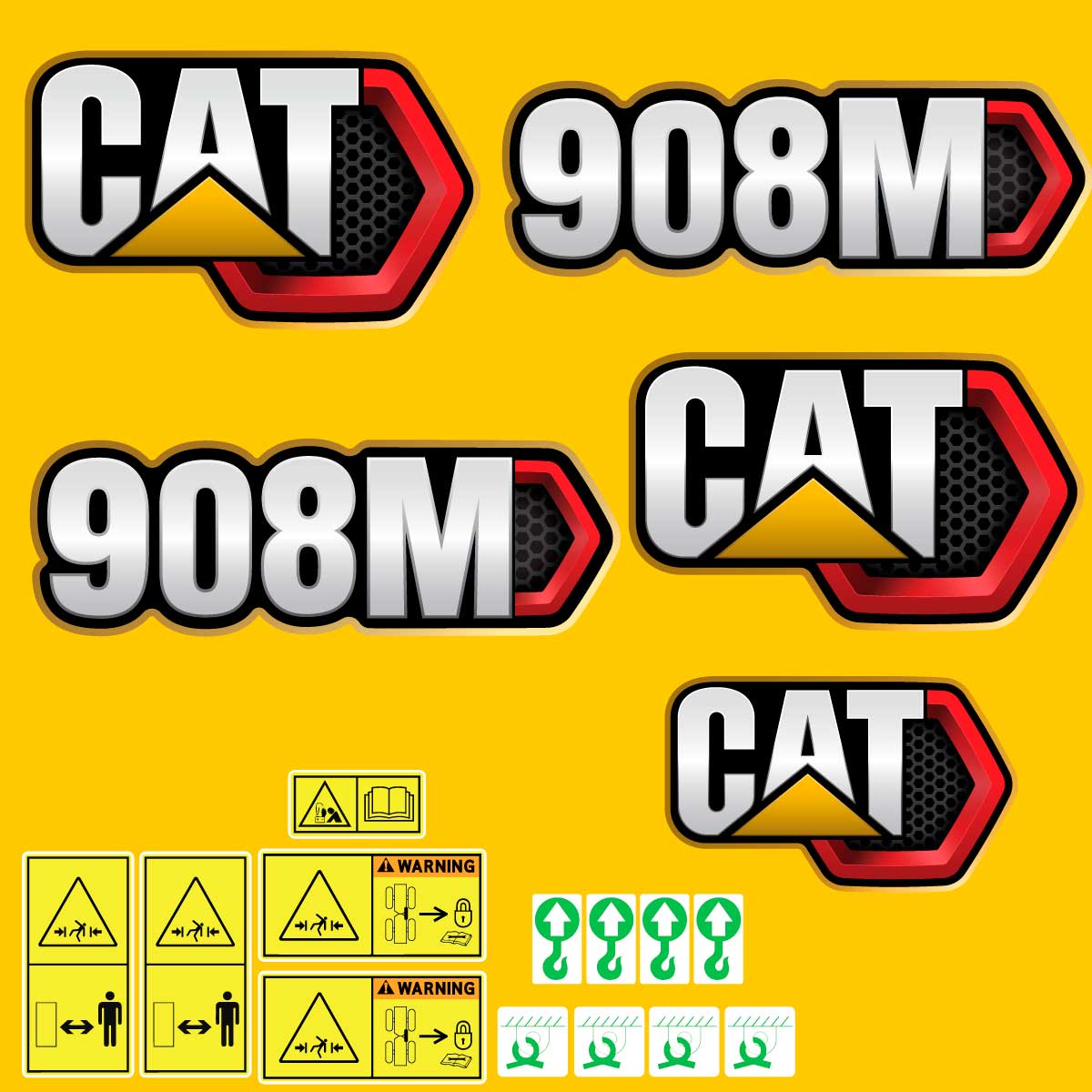 Fits 908M (2019+) Caterpillar Compact Wheel Loader Replacement Decals