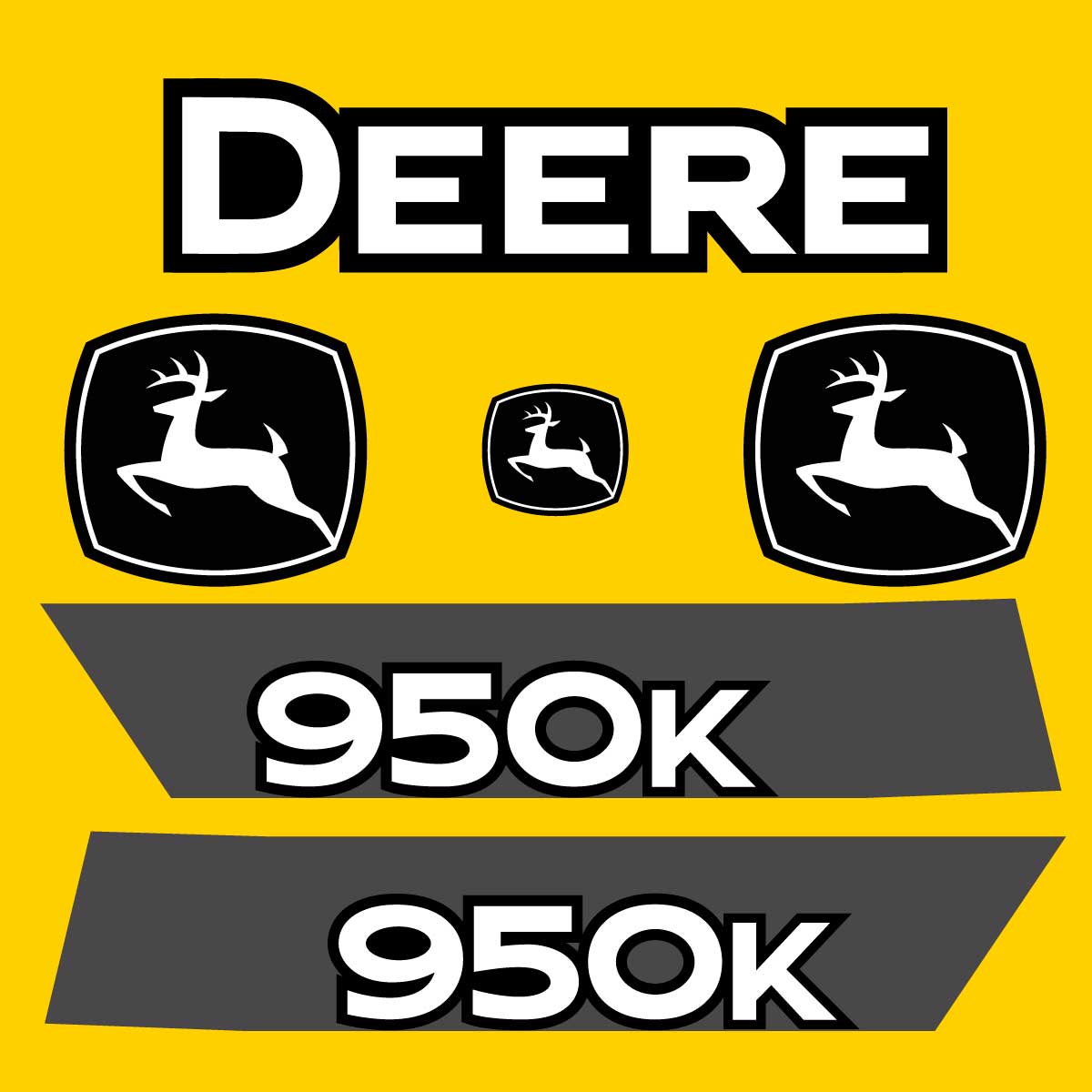 Fits 950K John Deere Crawler Dozer Replacement Decals