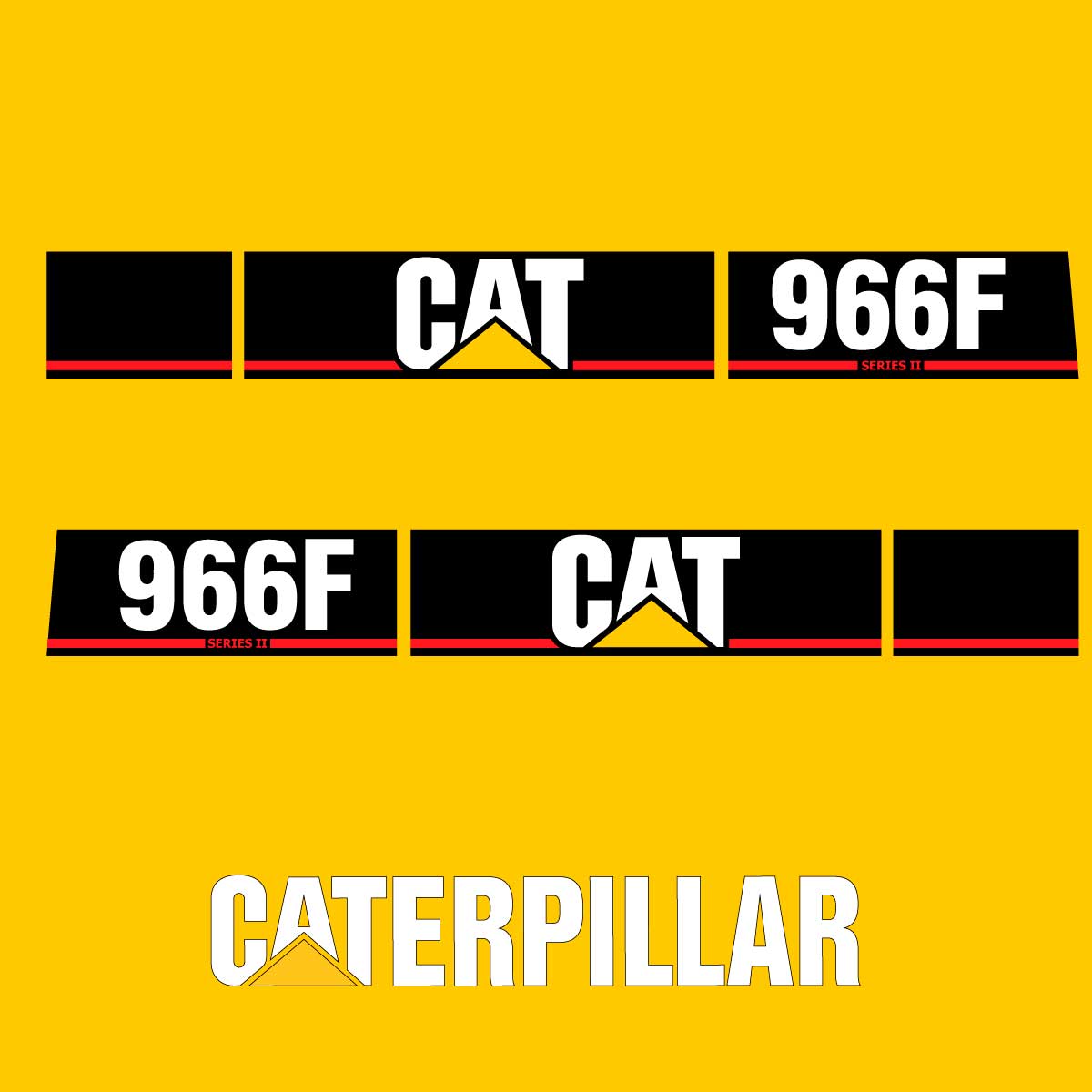 Fits 966F (Series 2) Caterpillar Wheel Loader Replacement Decals