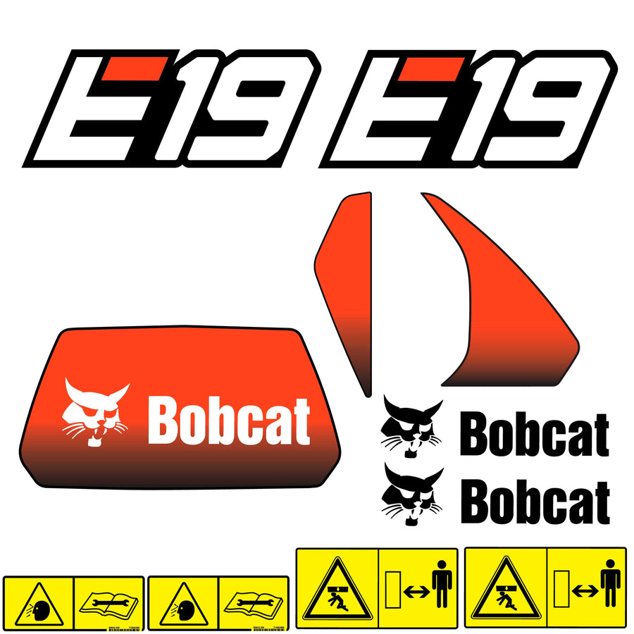 Fits E19 Bobcat Excavator Replacement Decals