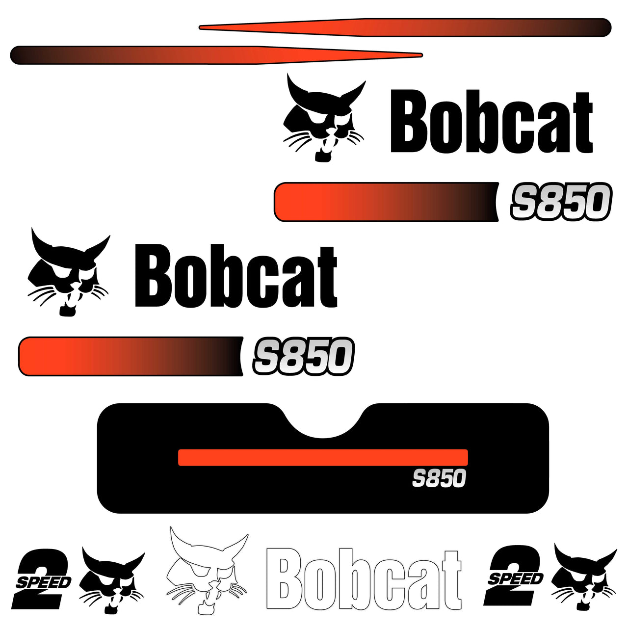 FITS S850 BOBCAT REPLACEMENT DECAL STICKER - OUTDOOR DURABLE LAMINATE