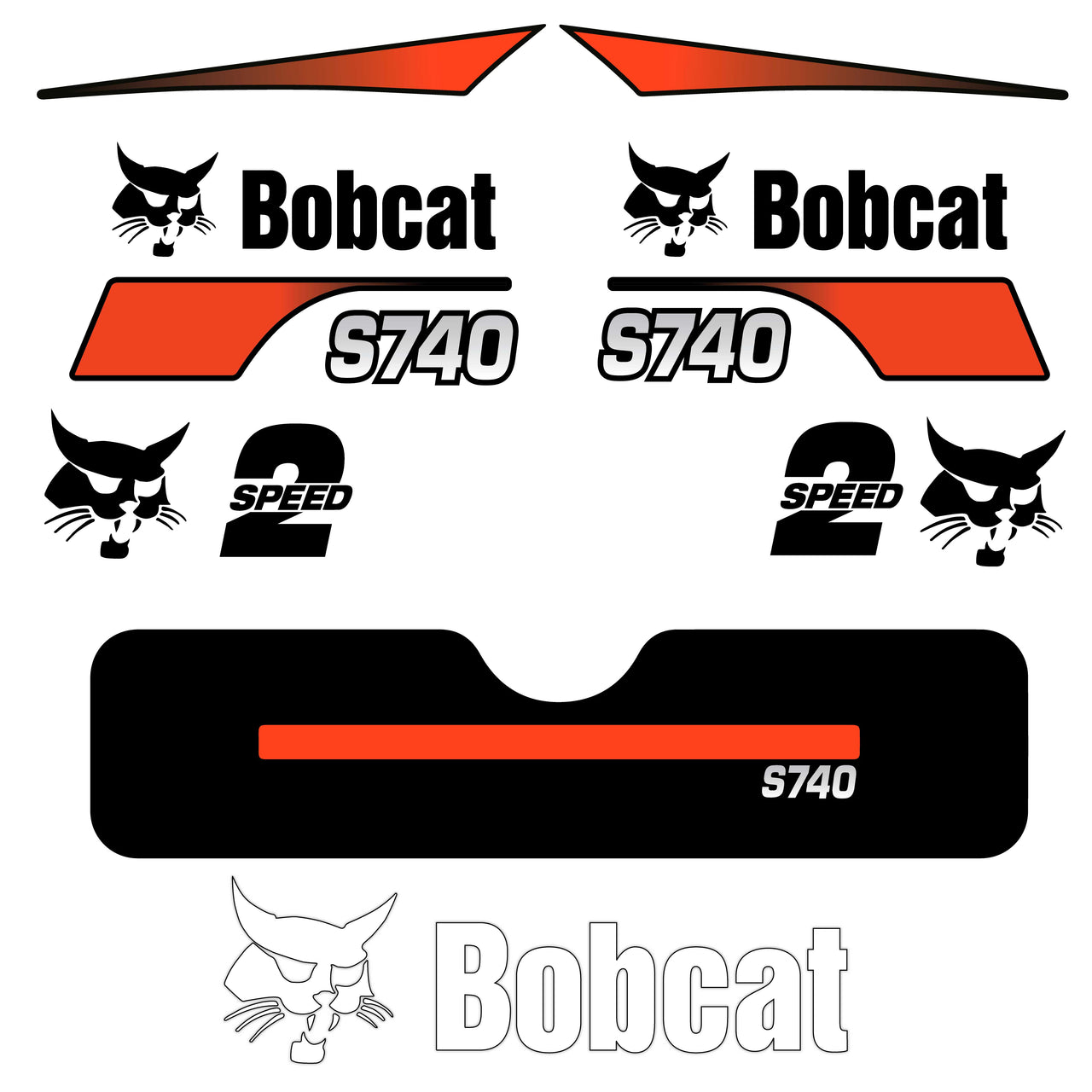 FITS S740 BOBCAT REPLACEMENT DECAL STICKER - OUTDOOR DURABLE LAMINATE