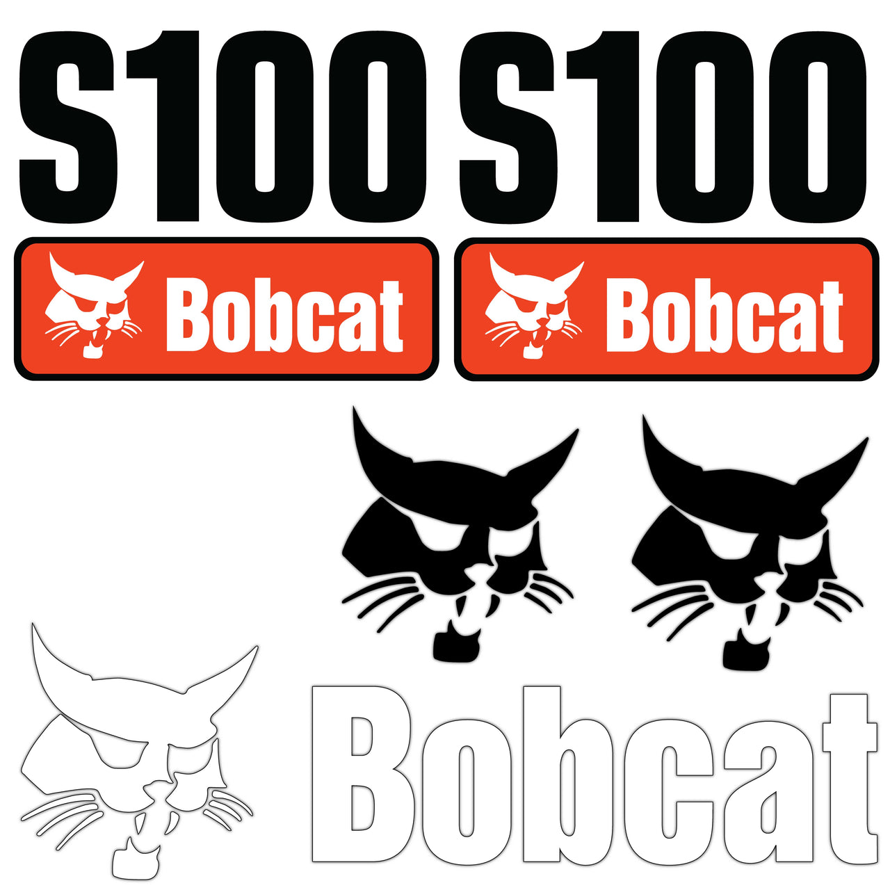 FITS S100 BOBCAT REPLACEMENT DECAL STICKER - OUTDOOR DURABLE LAMINATE