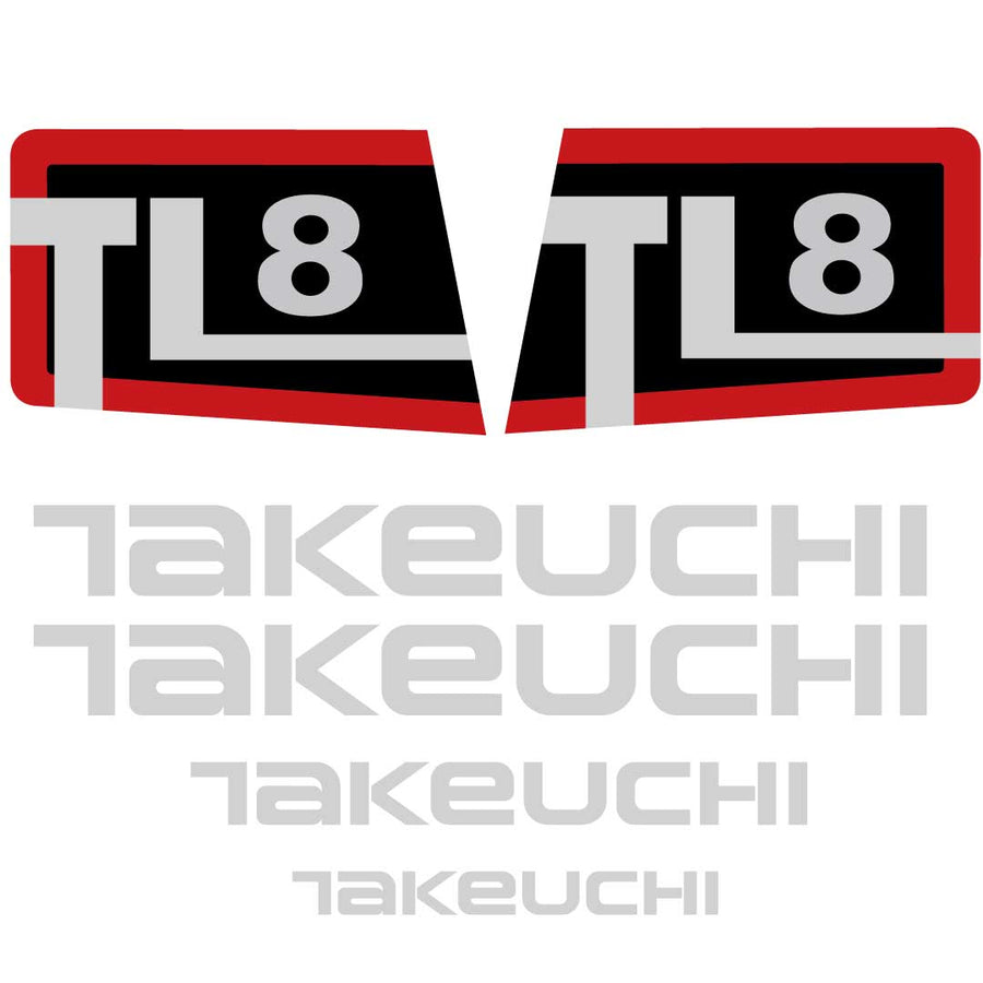 Fits TL8 Takeuchi Skid Steer Replacement Decals