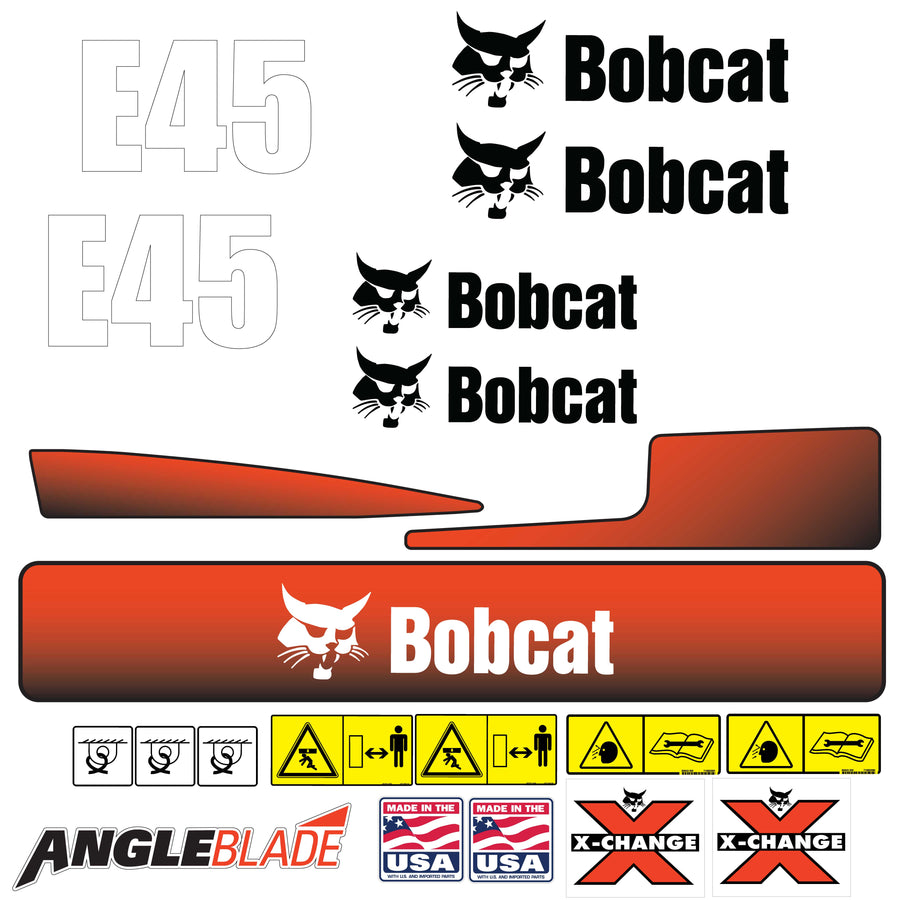 Fits E45 Bobcat Excavator Replacement Decals