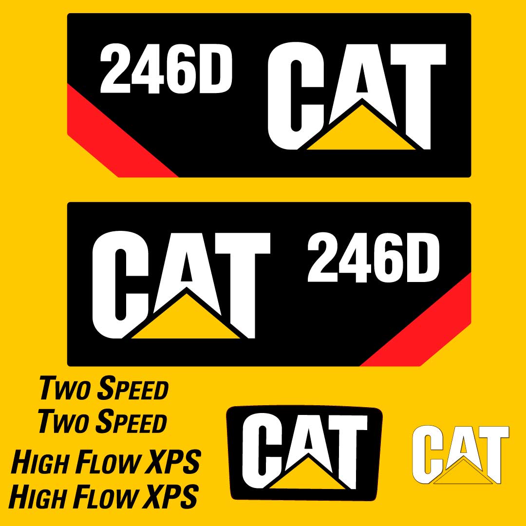 Fits 246D Caterpillar Skid Steer Replacement Decals - Dun Decals
