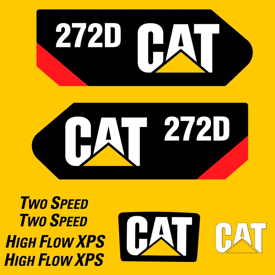Fits 272D (2013) Caterpillar Skid Steer Replacement Decals - Dun Decals