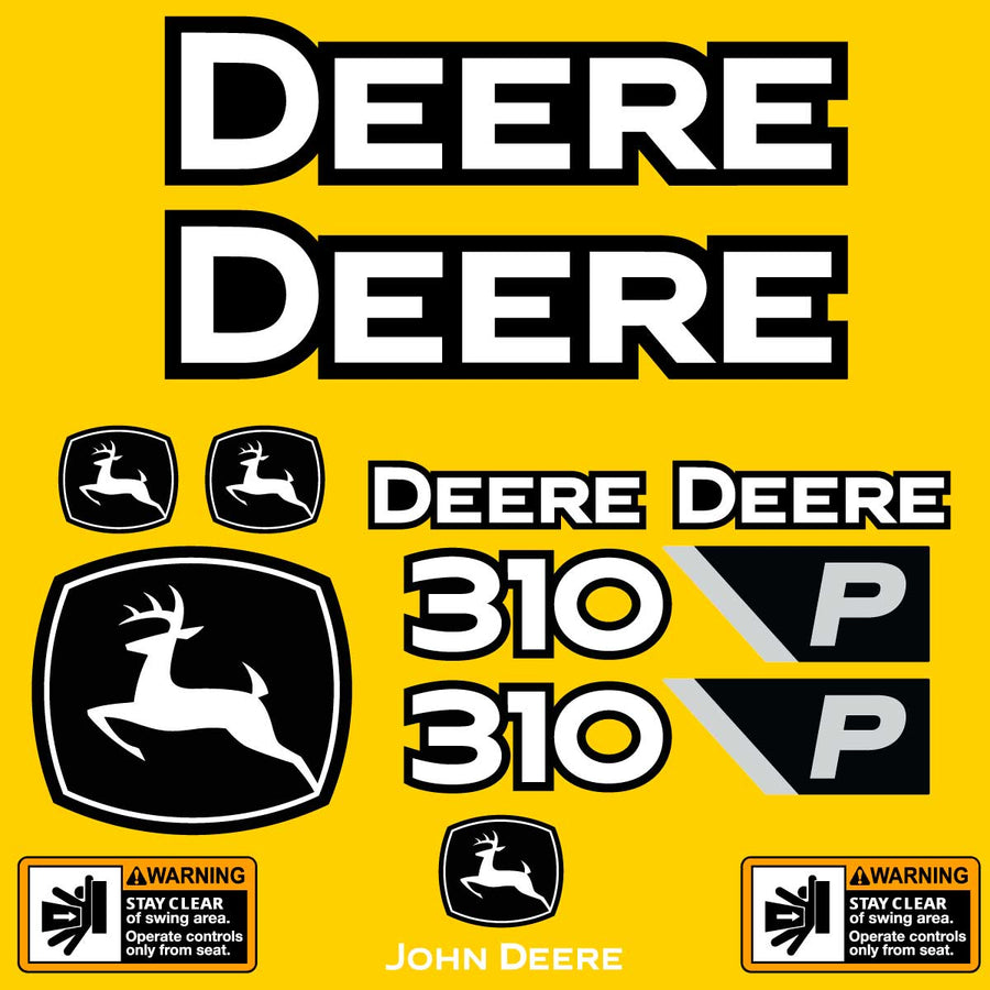 Fits 310 P - Tier John Deere Backhoe Loader Replacement Decals - Dun Decals