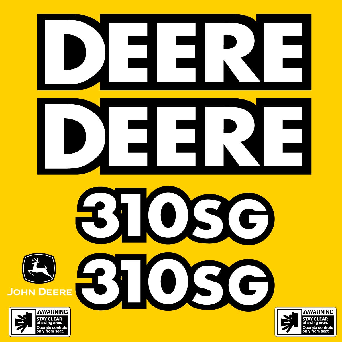 Fits 310SG (Pre 2004) John Deere Backhoe Loader Replacement Decals - Dun Decals