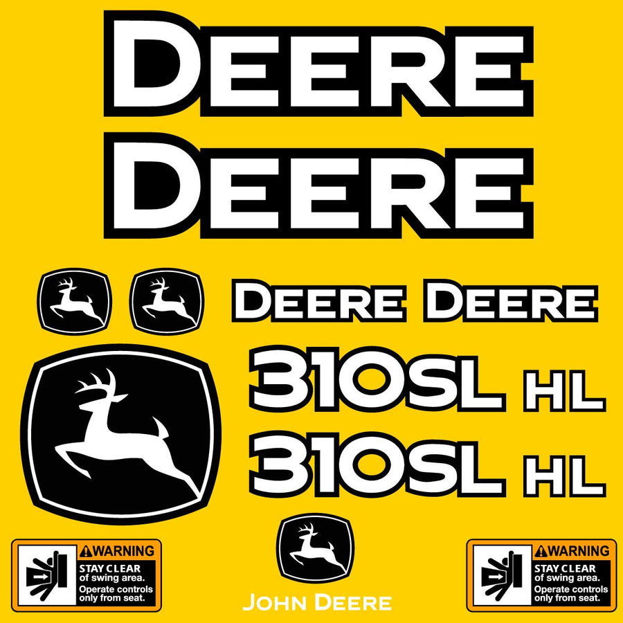 Fits 310SL HL (2021+) John Deere Backhoe Loader Replacement Decals - Dun Decals