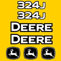 Fits 324J John Deere Wheel Loader Replacement Decals - Dun Decals