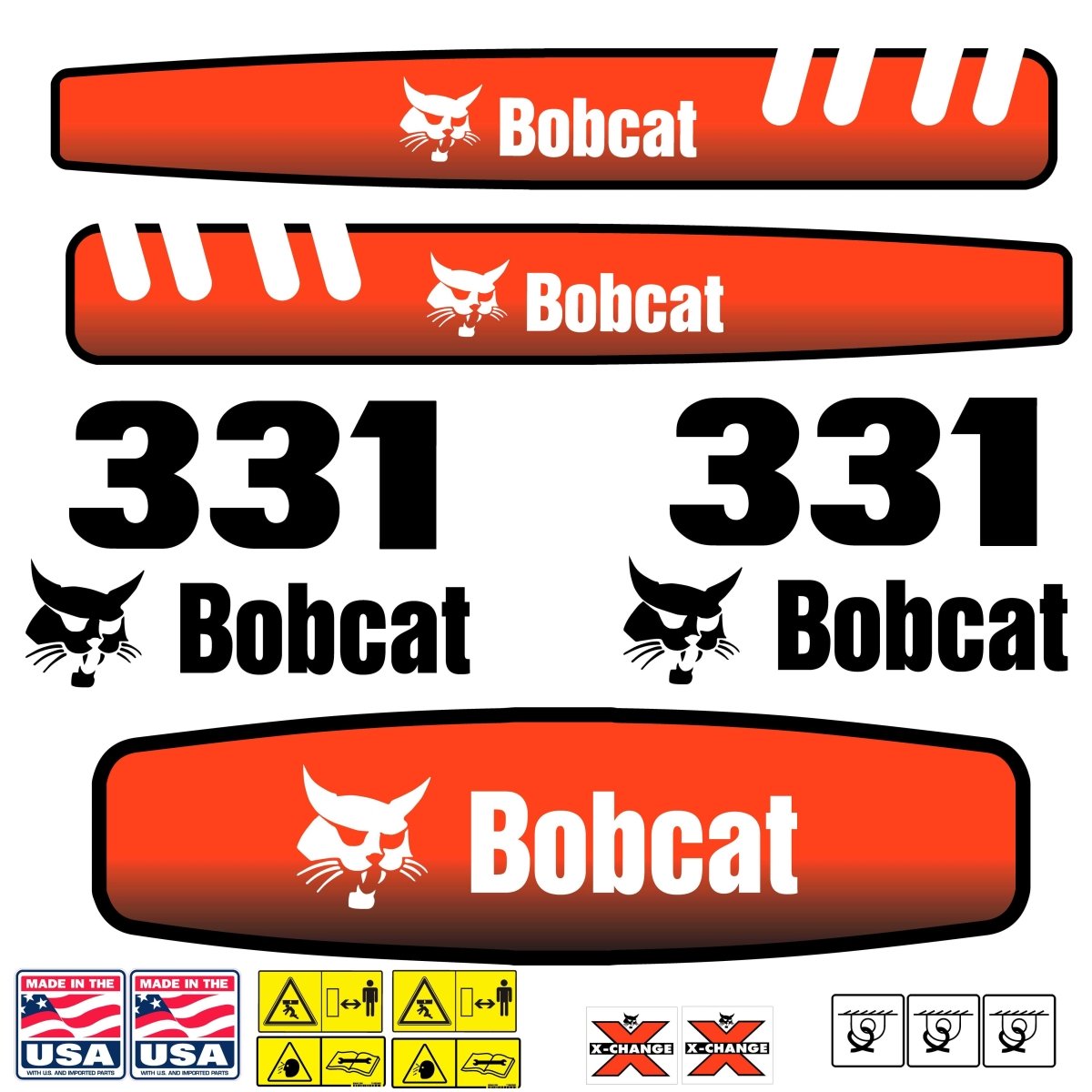 Fits 331 Bobcat Excavator Replacement Decals - Dun Decals