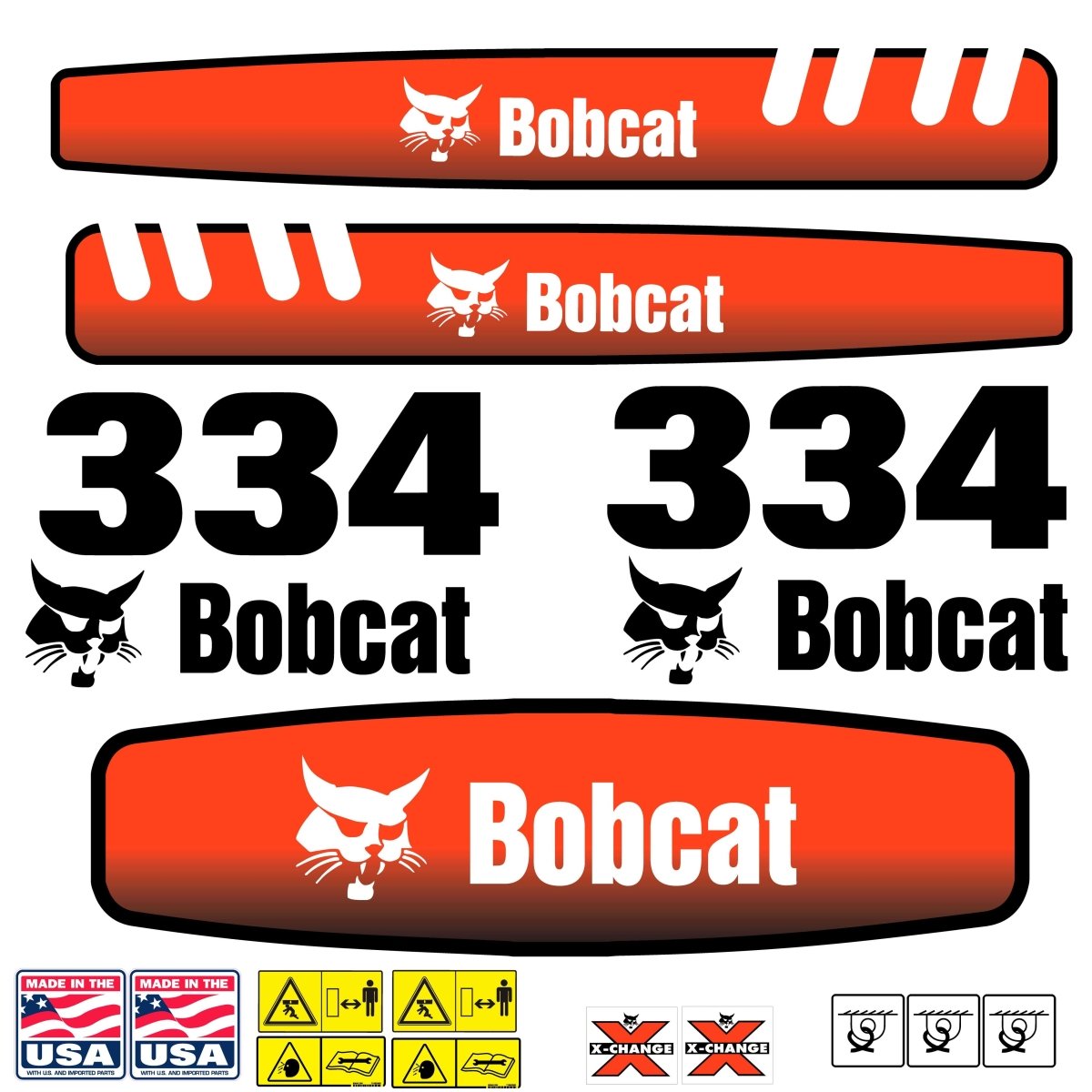 Fits 334 Bobcat Excavator Replacement Decals