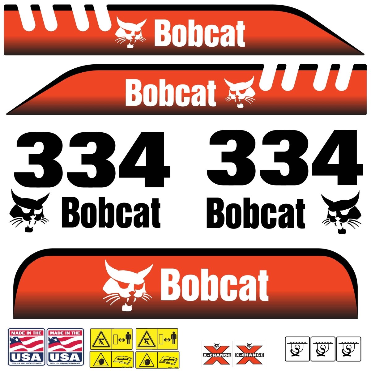 Fits 334 Bobcat Excavator Replacement Decals