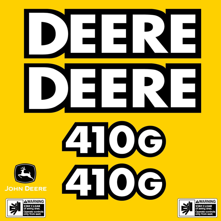 Fits 410G (Pre 2004) John Deere Backhoe Loader Replacement Decals - Dun Decals
