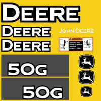 Fits 50G John Deere Excavator Replacement Decals - Dun Decals