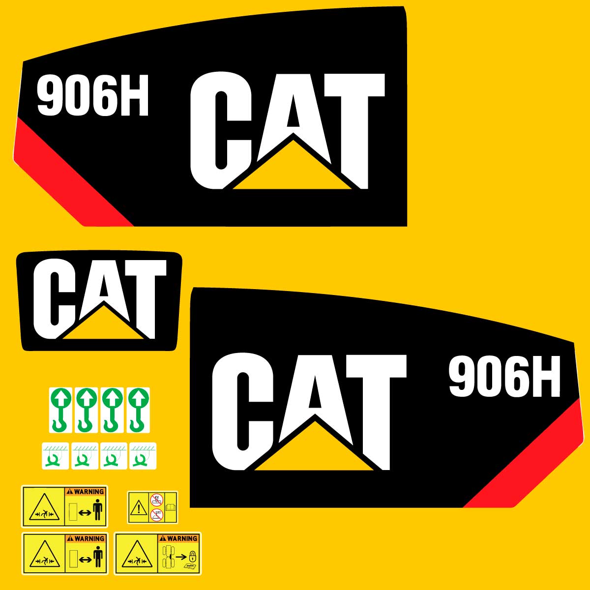 Fits 906H Caterpillar Compact Wheel Loader Replacement Decals - Dun Decals
