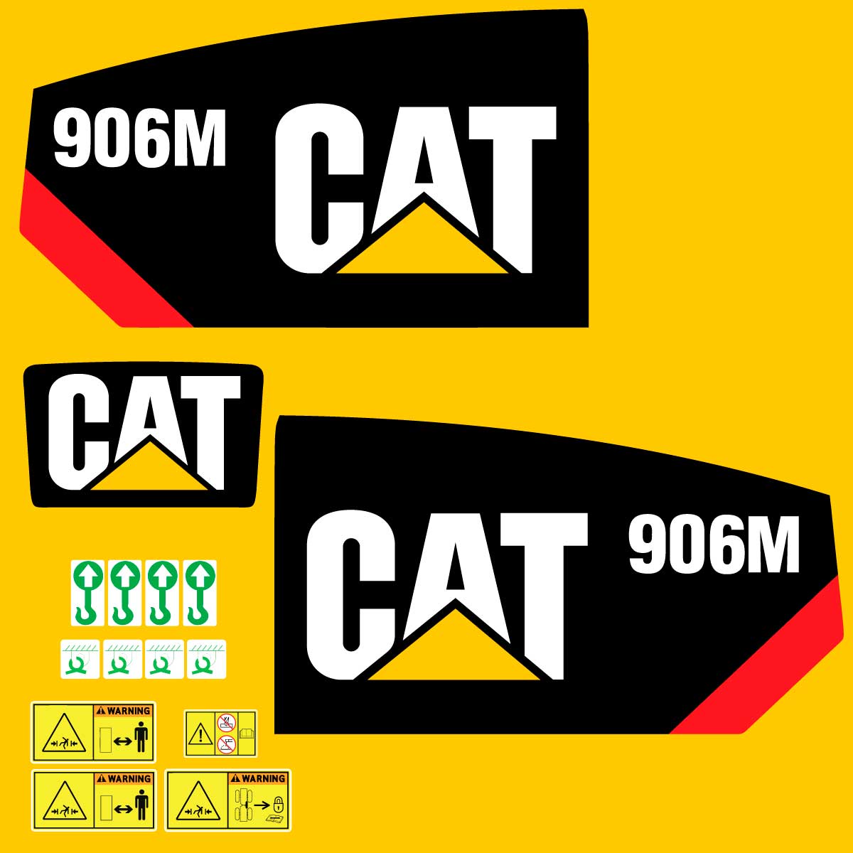 Fits 906M Caterpillar Compact Wheel Loader Replacement Decals - Dun Decals