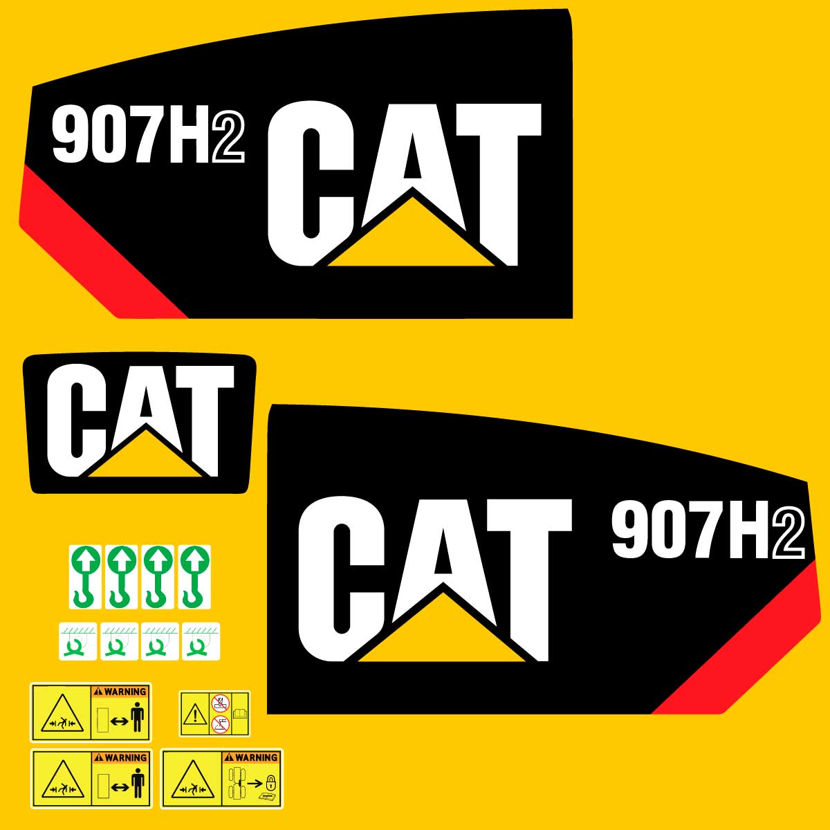 Fits 907H2 Caterpillar Compact Wheel Loader Replacement Decals - Dun Decals