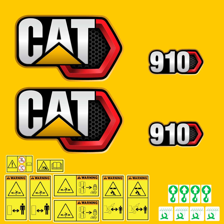 Fits 910 (2019+) Caterpillar Compact Wheel Loader Replacement Decals - Dun Decals