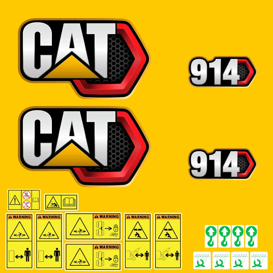 Fits 914 (2019+) Caterpillar Compact Wheel Loader Replacement Decals - Dun Decals