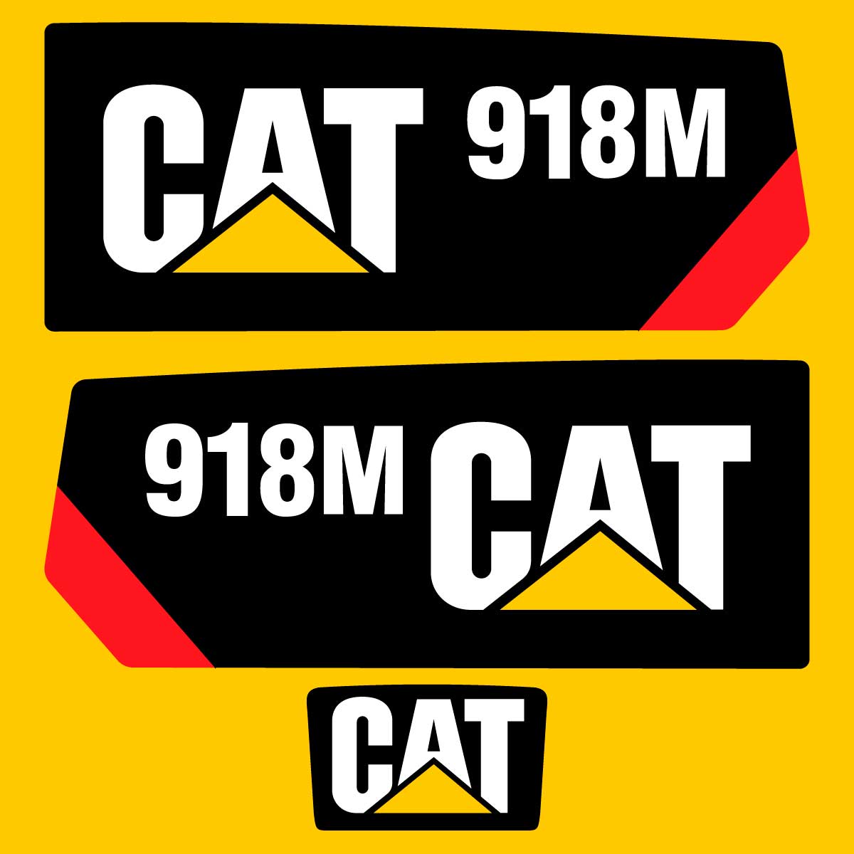 Fits 918M Caterpillar Compact Wheel Loader Replacement Decals - Dun Decals