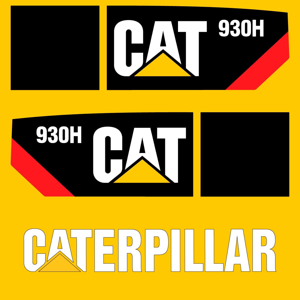 Fits 930H Caterpillar Wheel Loader Replacement Decals - Dun Decals
