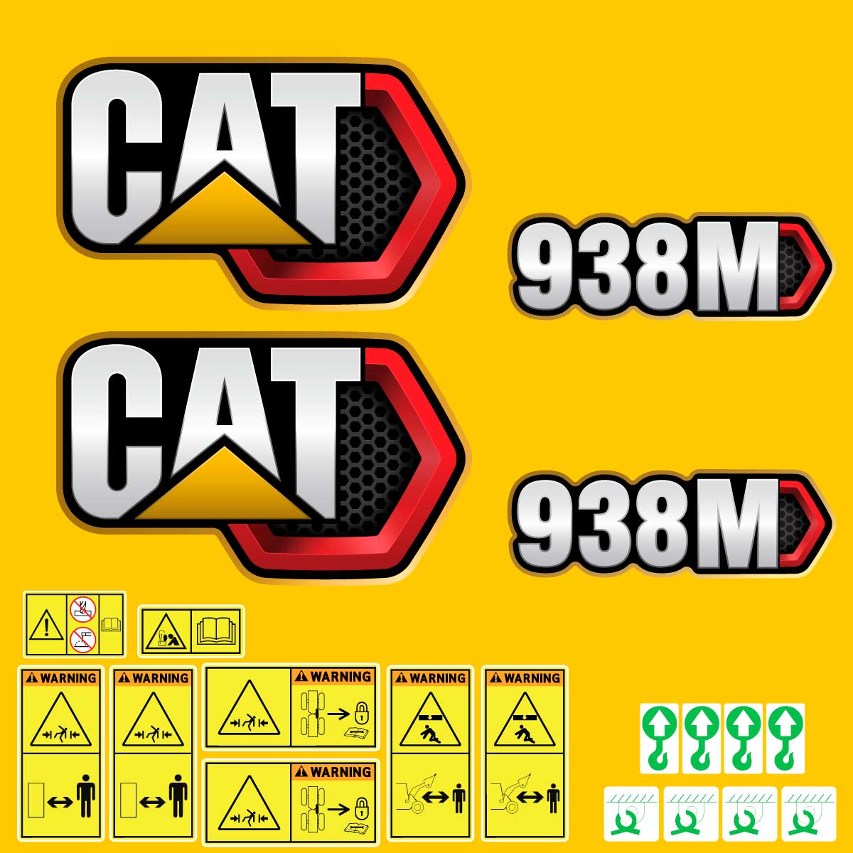 Fits 938M (2019+) Caterpillar Wheel Loader Replacement Decals - Dun Decals