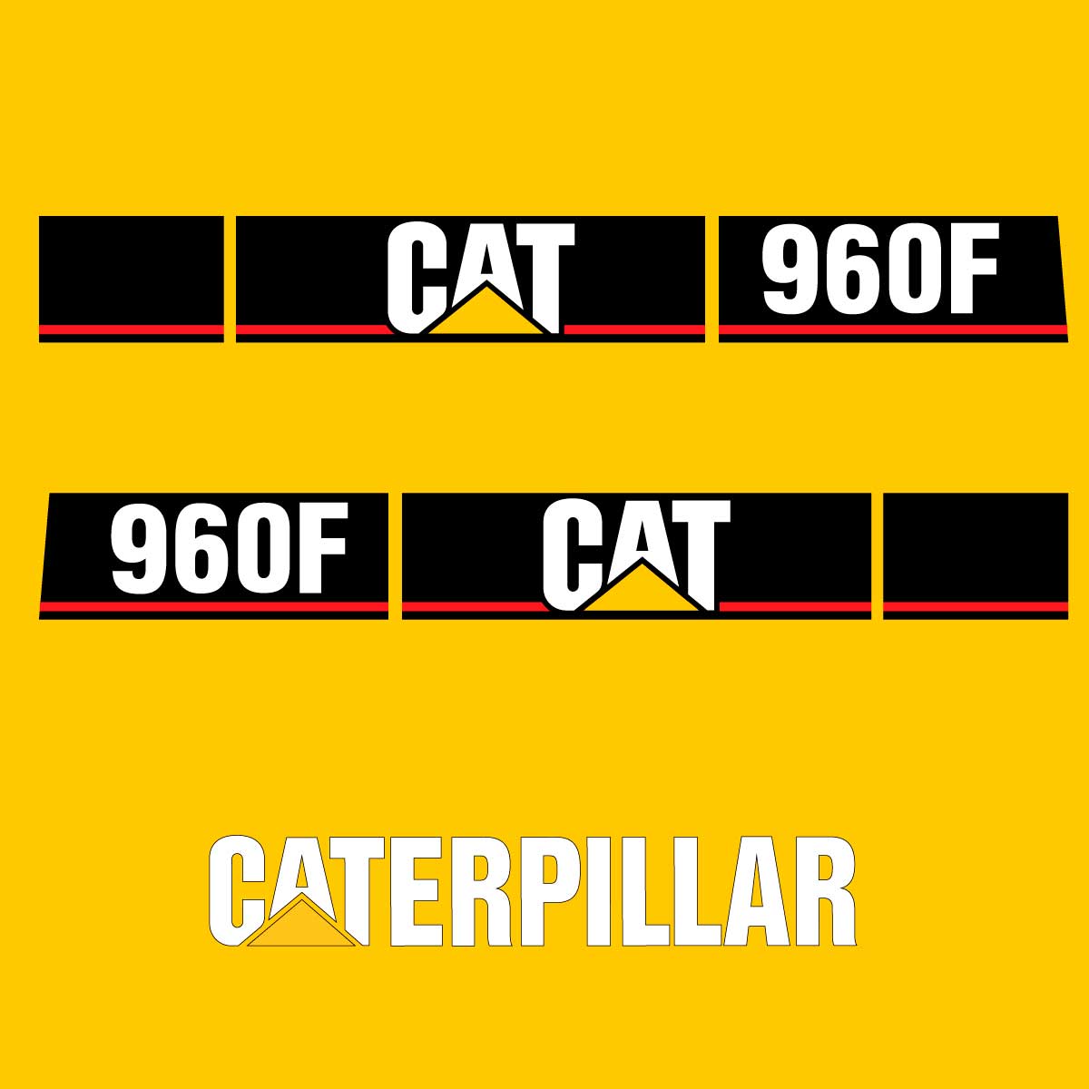 Fits 960F Caterpillar Wheel Loader Replacement Decals - Dun Decals