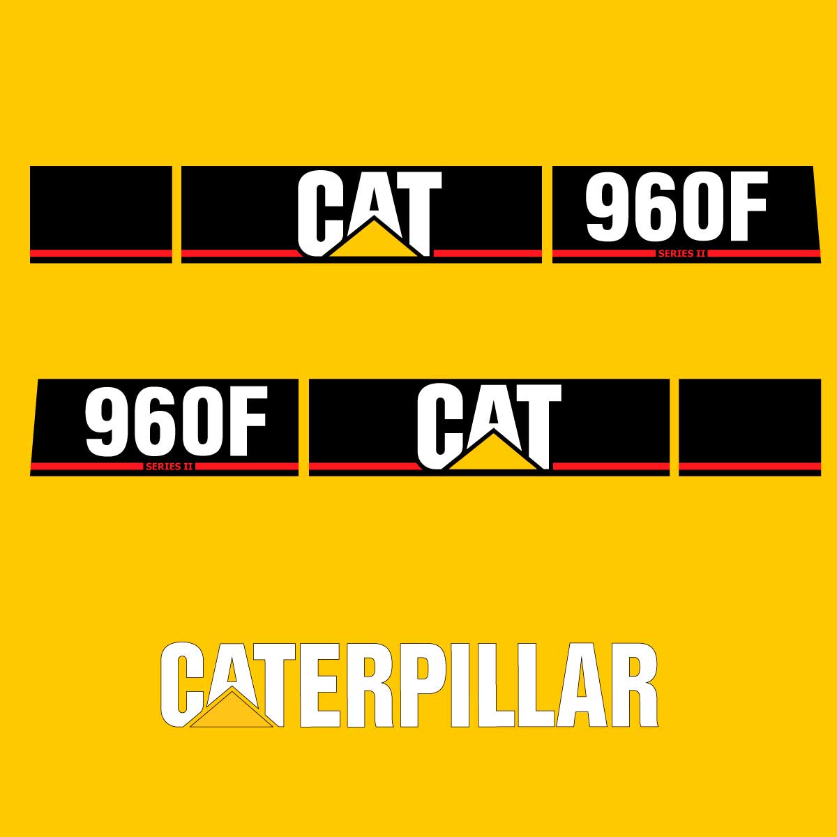 Fits 960F (Series 2) Caterpillar Wheel Loader Replacement Decals - Dun Decals