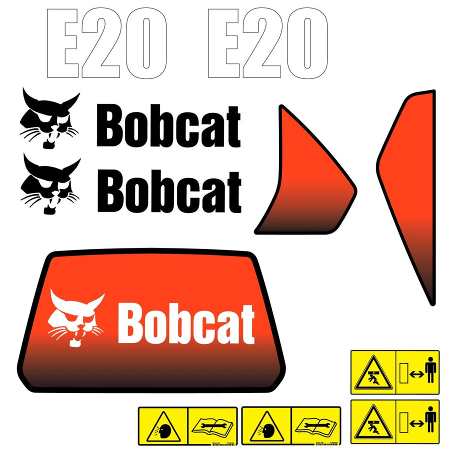 Fits E20 (Old Style) Bobcat Excavator Replacement Decals