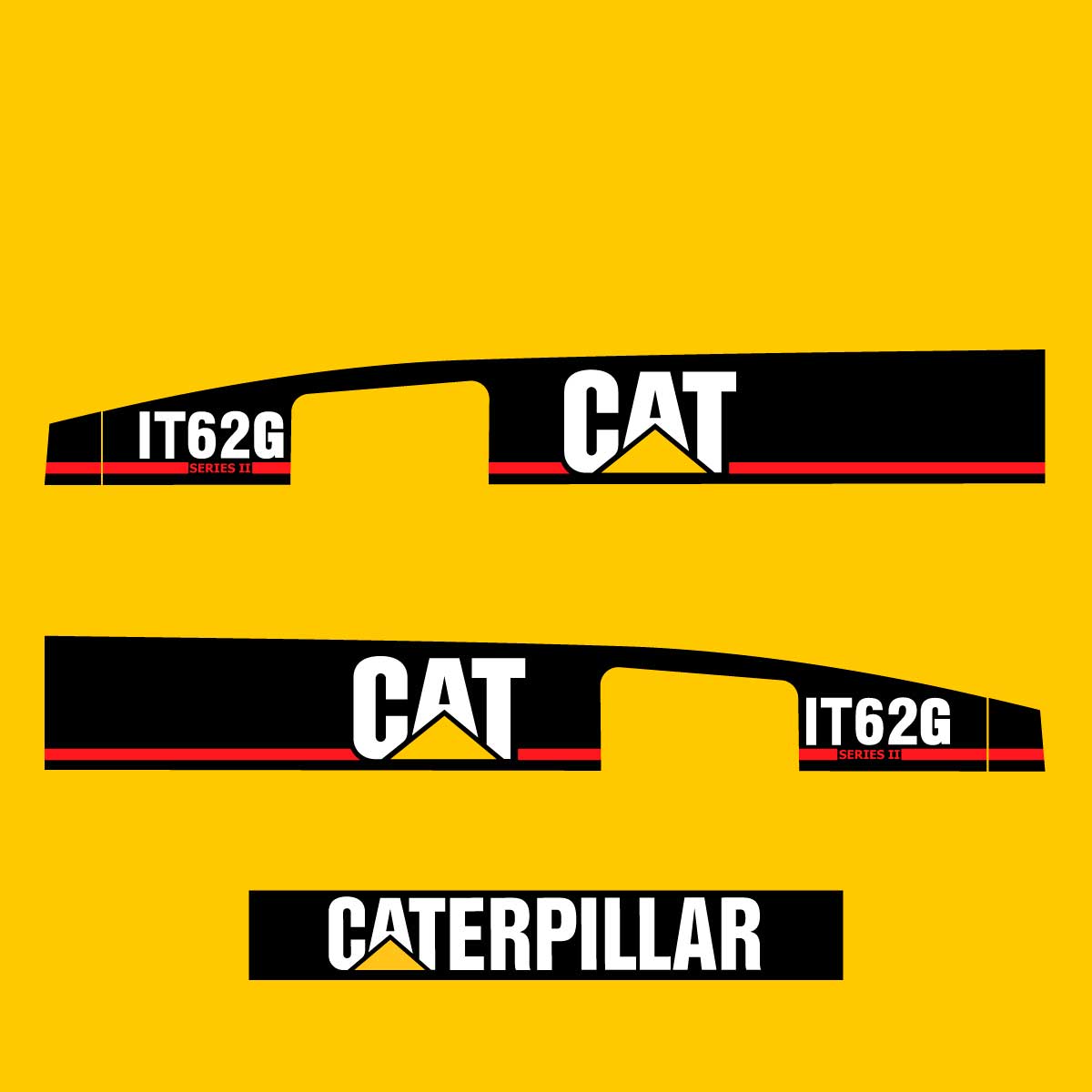 Fits IT62G (Series 2) Caterpillar Wheel Loader Replacement Decals - Dun Decals