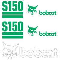 Fits S150 (Custom Green) Bobcat Skid Steer Replacement Decals - Dun Decals