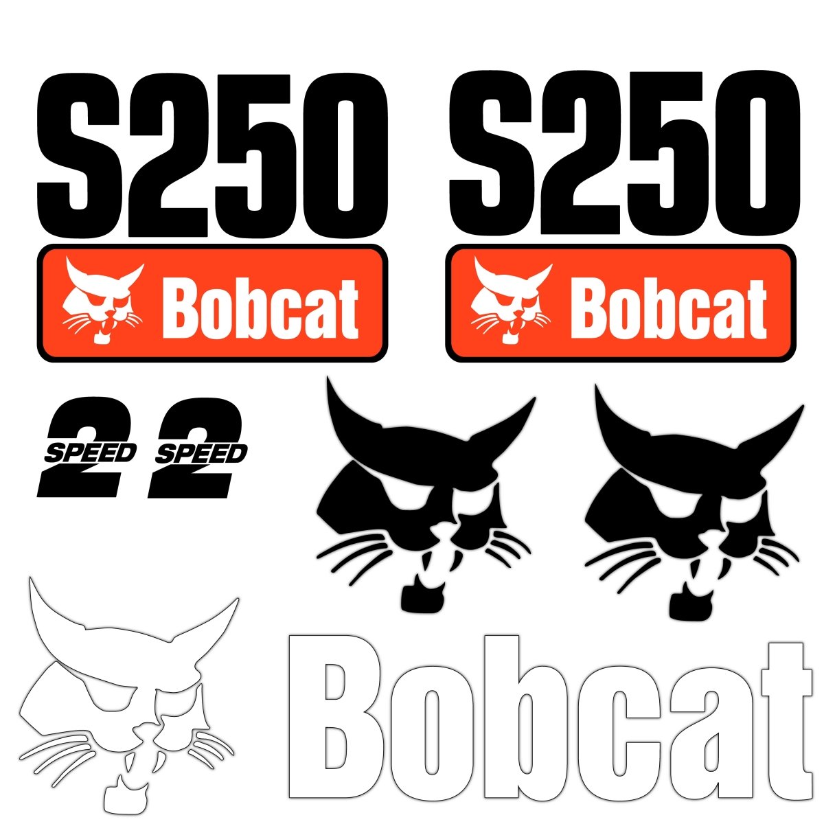 Fits S250 Bobcat Replacement Decal Sticker - Outdoor Durable Laminate