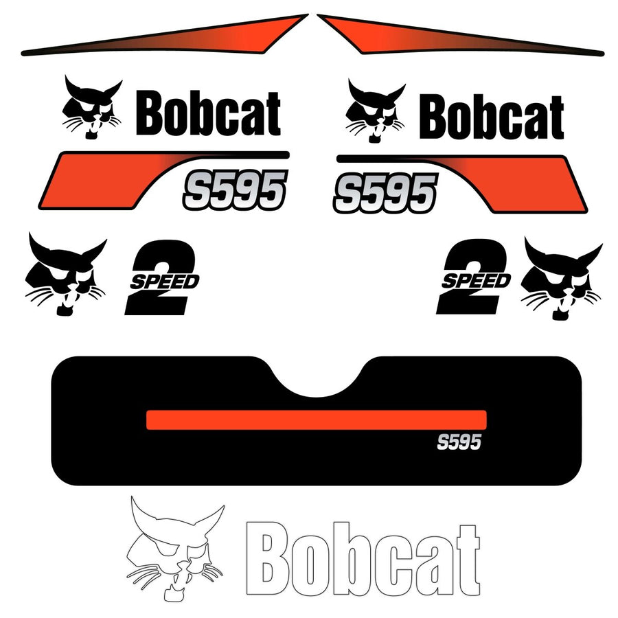Fits S595 Bobcat Replacement Decal Sticker - Outdoor Durable Laminate